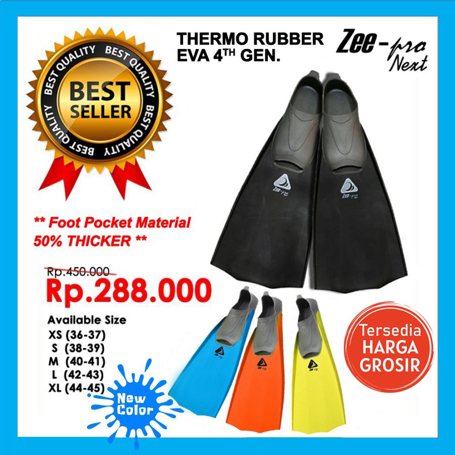 Jual Zeepro Fin Snorkeling Diving Thermo Next Kaki Katak Selam No Cressi Kaki Bebek Renang Selam Indonesia Shopee Indonesia