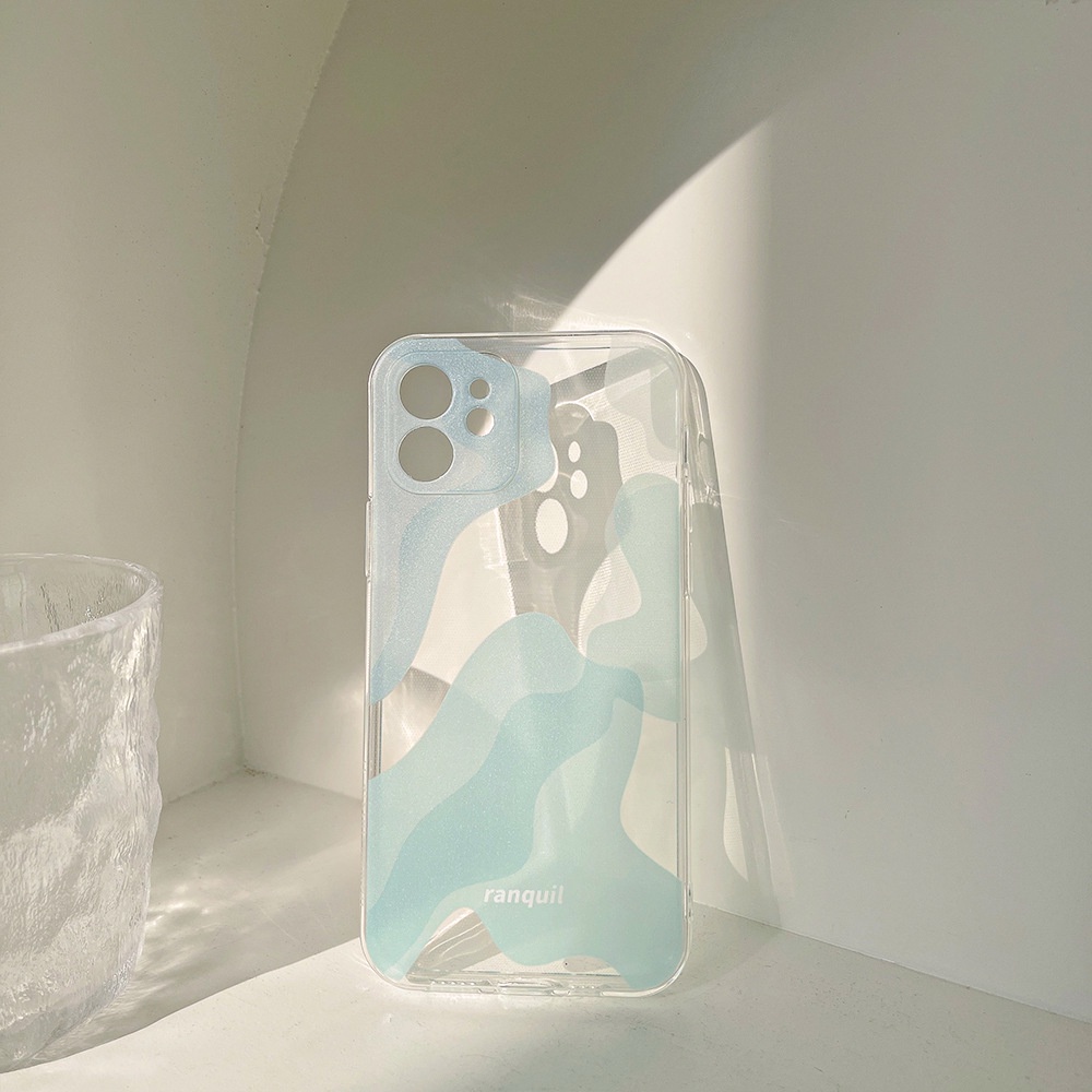 IPHONE Casing Handphone TPU Lembut Warna Biru Untuk Iphone14 13 12 Mini 11 Pro Max X XS Xr8 7 PLUS