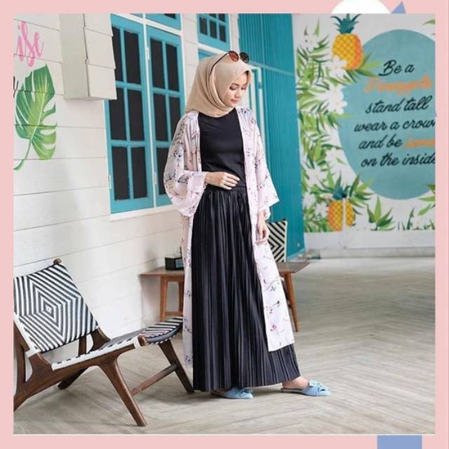 ROK PLISKET ROK KEKINIAN FASHION KEKINIAN ROK PANJANG MUSLIM PLISKET MURAH FLARE SKIRT