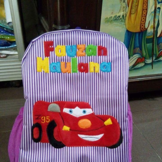 tas bordir anak 1 resleting pakai nama