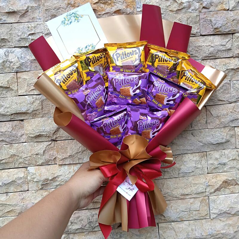 

Buket Snack Pillows / Snack Buket / Buket Wisuda / Hadiah ulang tahun
