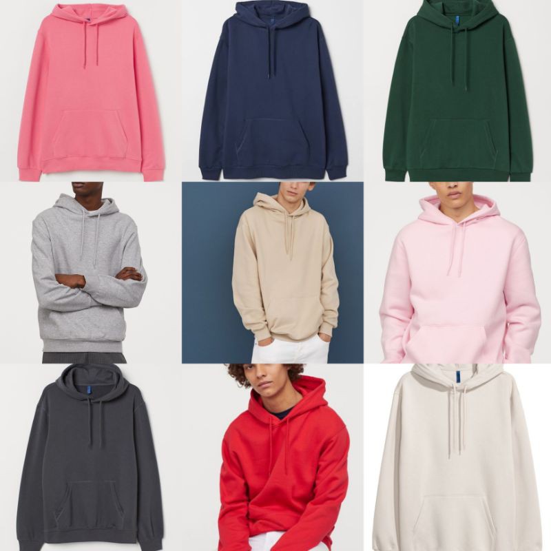 H*M Hoodie Basic | Hoodie Cowok - Hoodie Branded