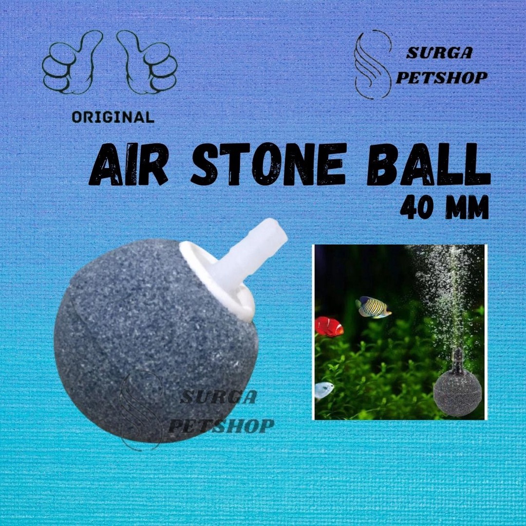 Air Stone Ball 40 mm 40mm 4 cm 4cm Airstone Batu Aerator bola Bulat Bakso Grey Abu Abu Aerasi Gelemb