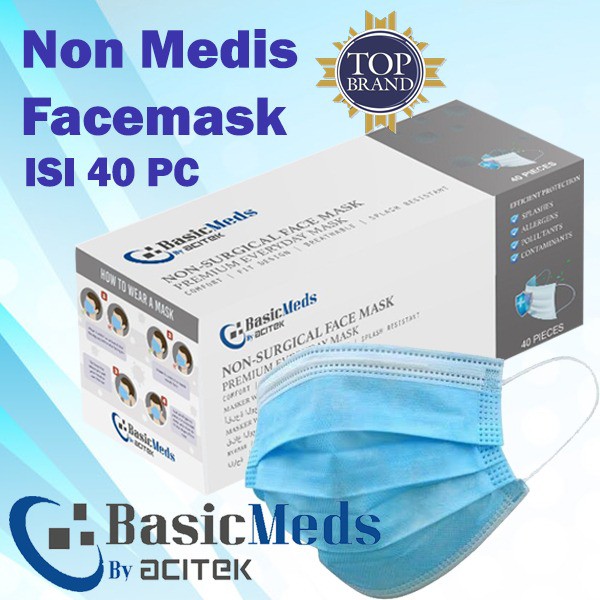 BasicMeds Non-surgical Face Mask Box 3ply
