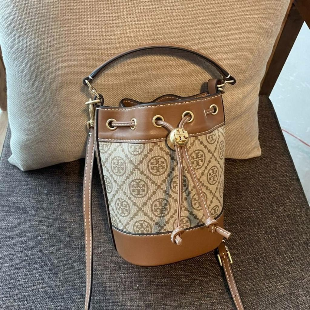 TB T Monogram Jacquard Mini Bucket Bag Original 80534 88178