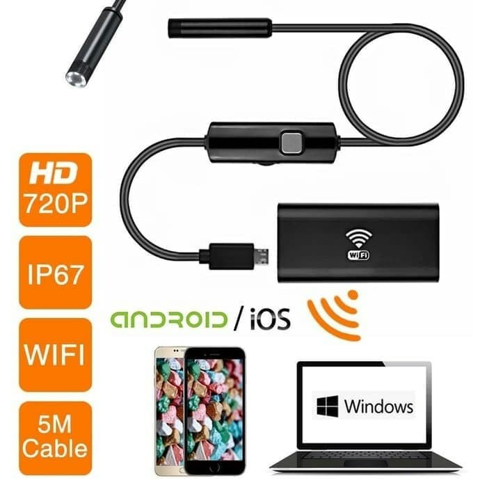 Wifi Camera Inspeksi Endoskop / Spy Kamera Endoscope Borescope