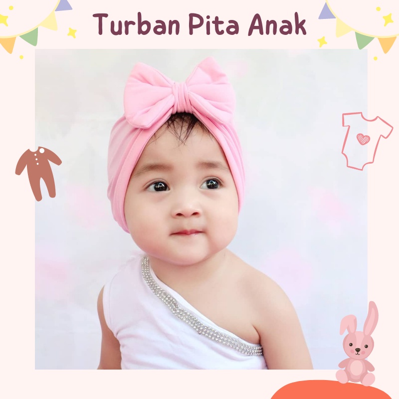 Turban Anak / Turban Pita Polos / Turban Bayi dan Anak Perempuan