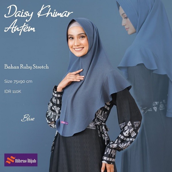 NIBRAS HIJAB DAISY KHIMAR ANTEM BAHAN RUBY STRETCH JILBAB INSTAN SYARI POLOS MUSLIMAH