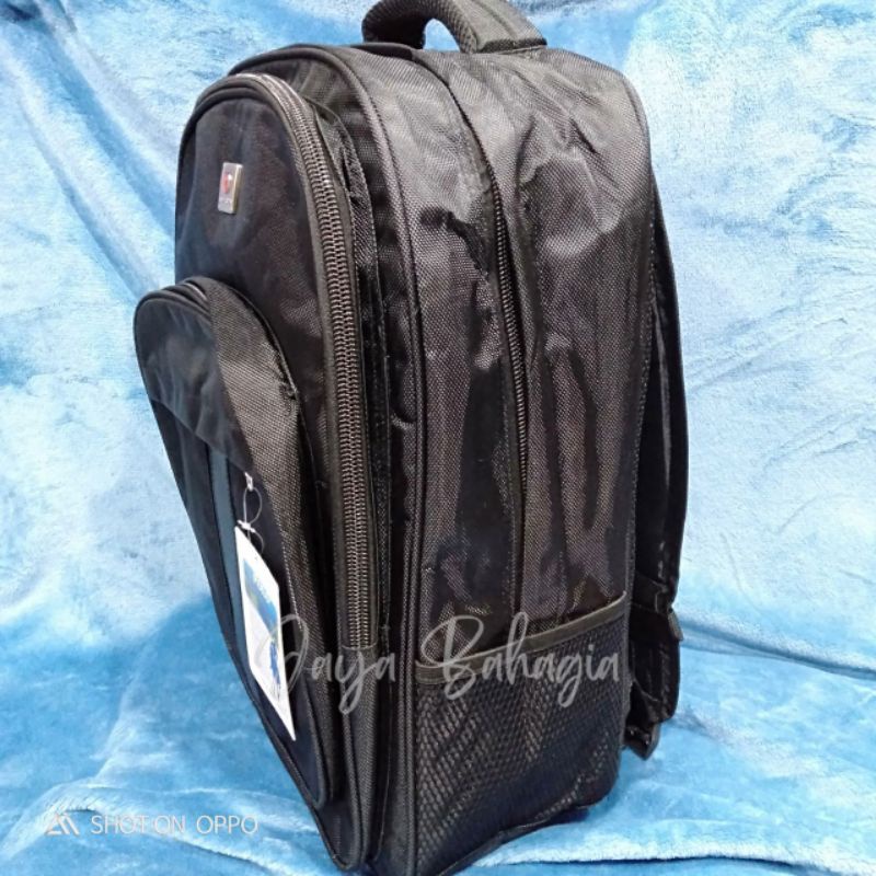 RANSEL LAPTOP JUMBO POLO INTERCLUB 20 INCH HITAM BESAR TAS SEKOLAH KULIAH KERJA PRIA