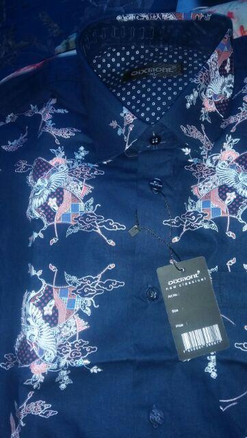 Kemeja Batik Pria Lengan Panjang Bl38 Katun Motif Modern Dixmont Semi Slimfit Premium
