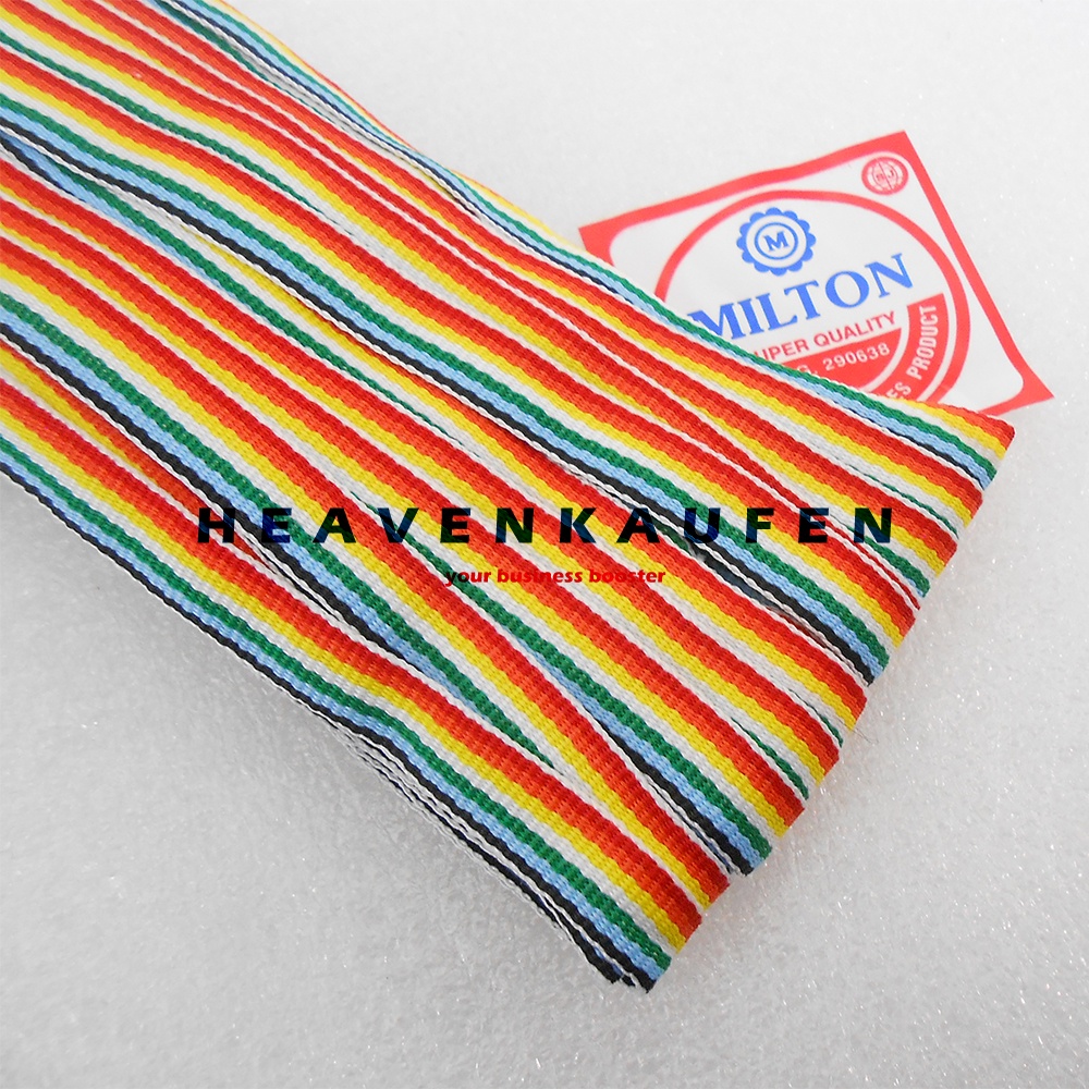 Webbing Strip Halus Lebar 1 cm Motif Pelangi Rainbow Harga Per Rol isi 18 Meter