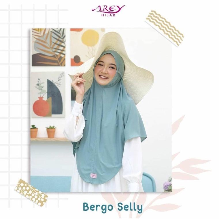 NEW HIJAB INSTAN BERGO JUMBO AREY NON PET” BERGO SELLY SYARI” jumbo by arey hijab ▫ KBM.25Au22ᴬ