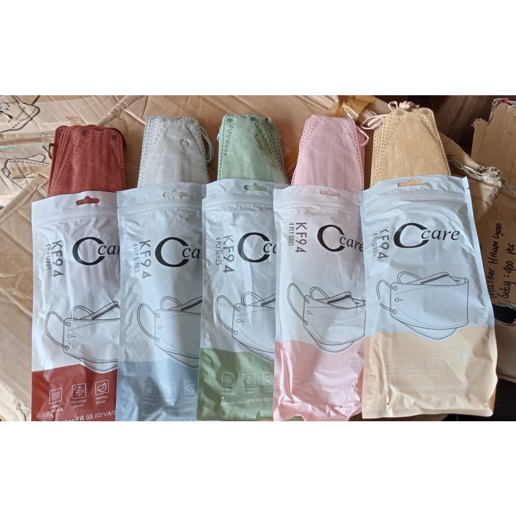 MASKER KF94 WARNA CCARE 4PLY | KF94 C CARE WARNNA ISI 10PCS