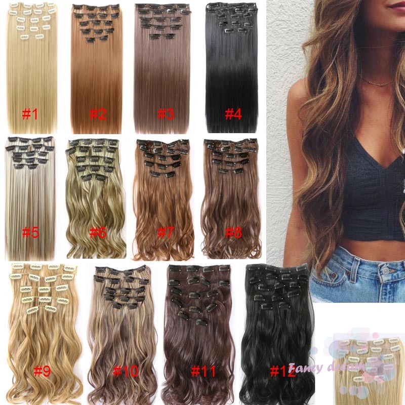 Fd Wig Clip In Hair Extensions Thick Long 16 Clips Straight Big