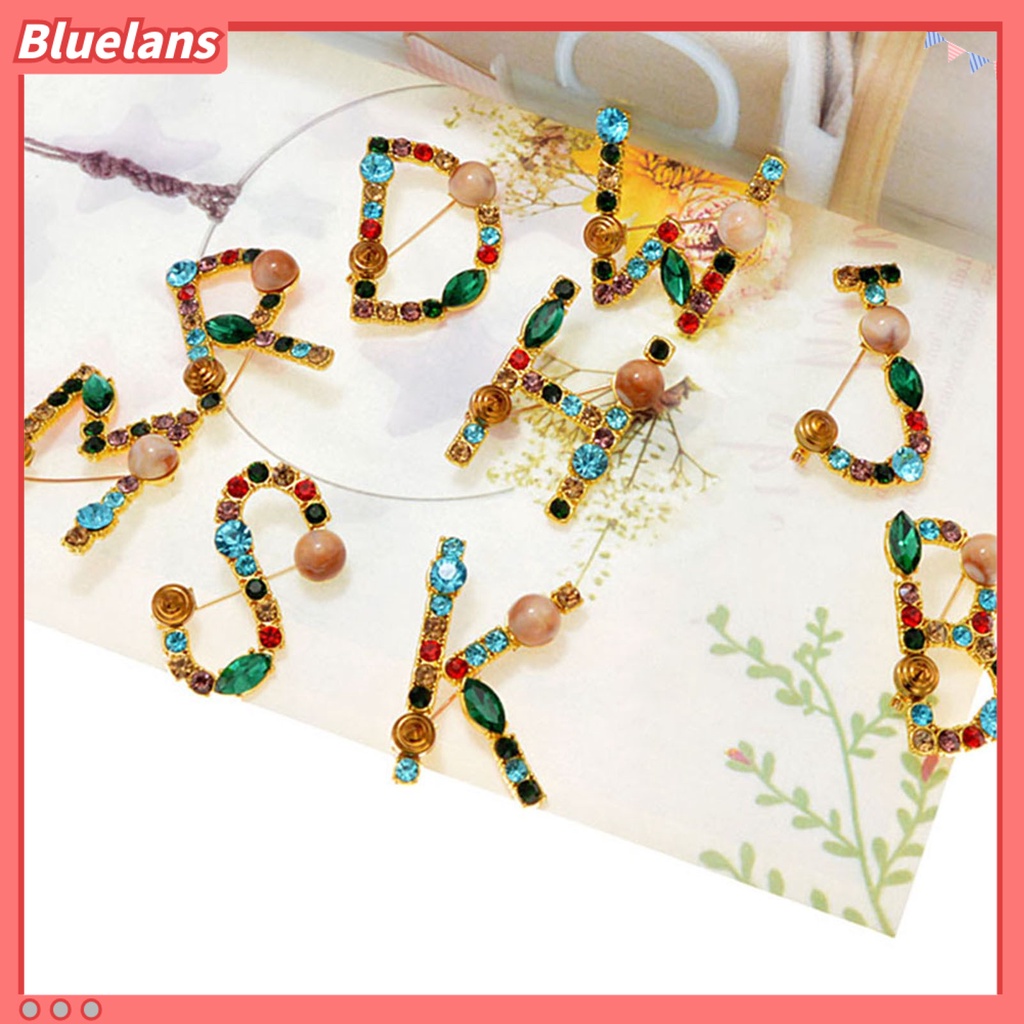 Bluelans Brooch Exquisite Beautiful Colorful Letter Brooch Pin