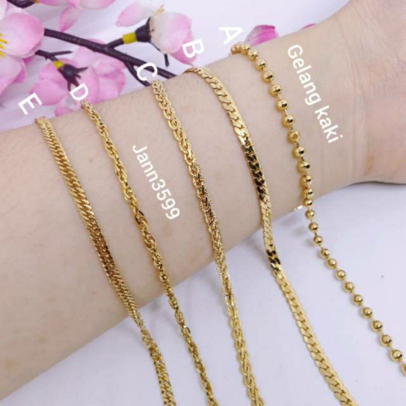 Paket Usaha Reseller Gelang Kaki Model Simple Titanium Anti Karat