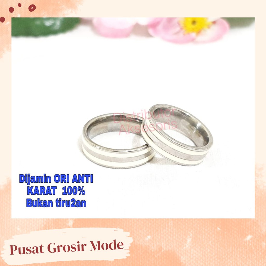 Cincin Couple Titanium ANTI KARAT SELAMANYA PGM CT23 (SATUAN)