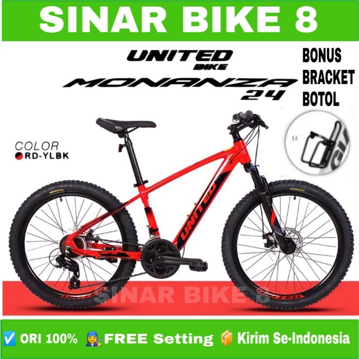 Sepeda Gunung Ukuran 24 Inch MTB MONANZA Alloy 24 Speed Garansi Resmi