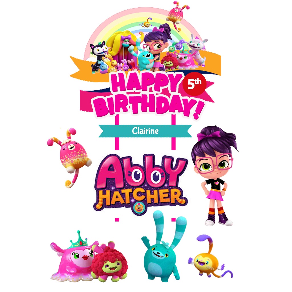 Topper kue Abby Hatcher/HIasan kue Abby Hatcher / Dekorasi kue Abby / Tusukan kue Abby Hatcher / Top