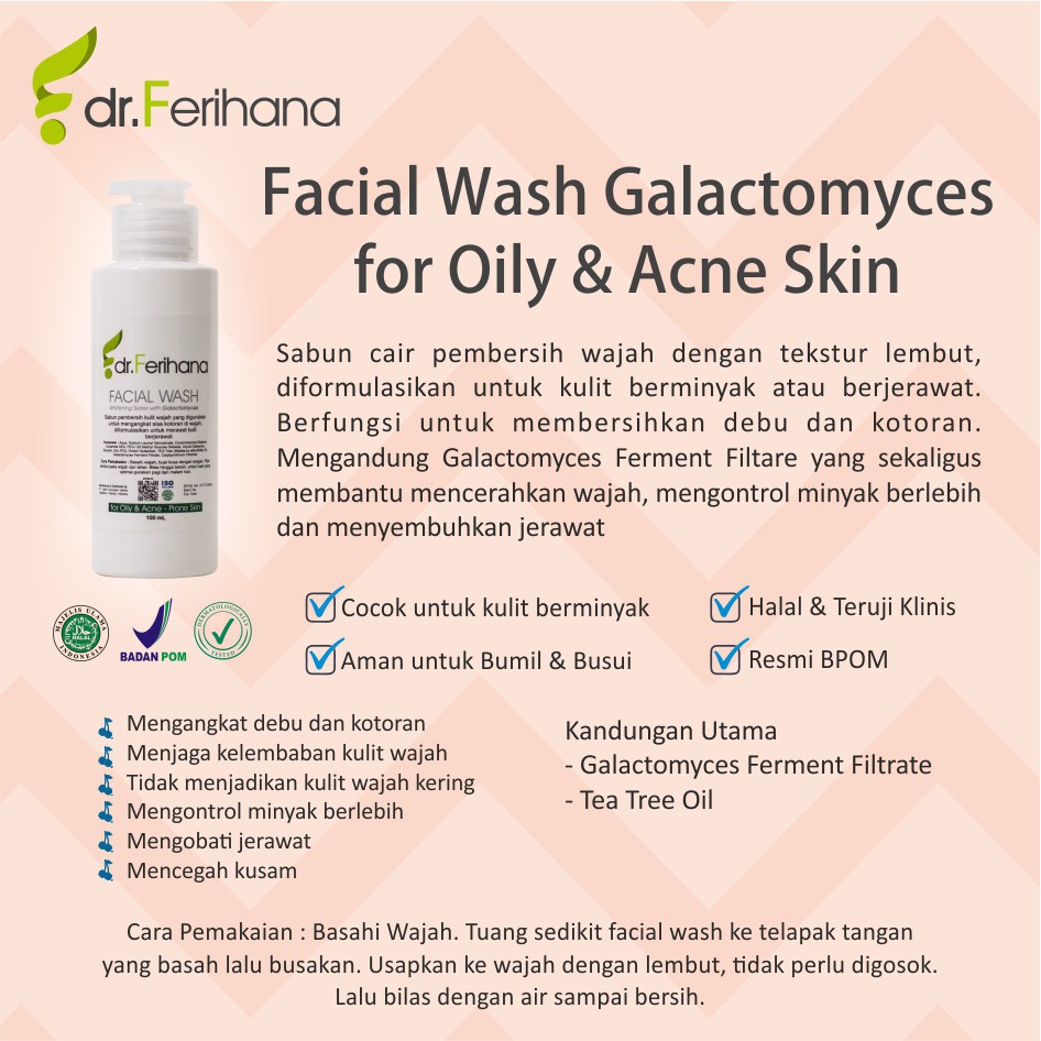 (dr. Ferihana) Facial Wash Premium Whitening Acne 100ml