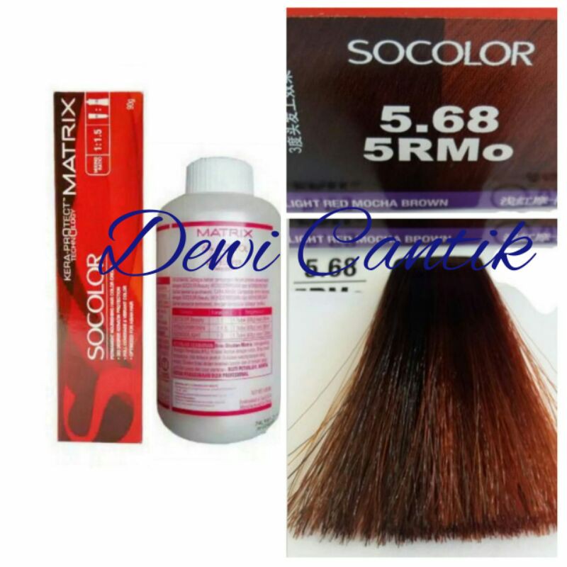 MATRIX SOCOLOR NO. 5.68 LIGHT RED MOCHA BROWN DAN OXYDANT
