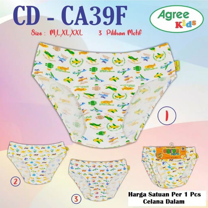 CD Katun Segitiga Anak Cowok Agree CA39 &amp; CA40 / Celana Dalam Anak Pria Lak-Laki / CD Kids Agree