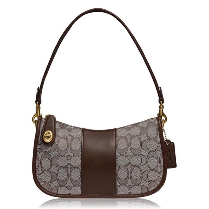 Coach Top Handle Swinger Bag in Brown Signature Canvas (C0721)