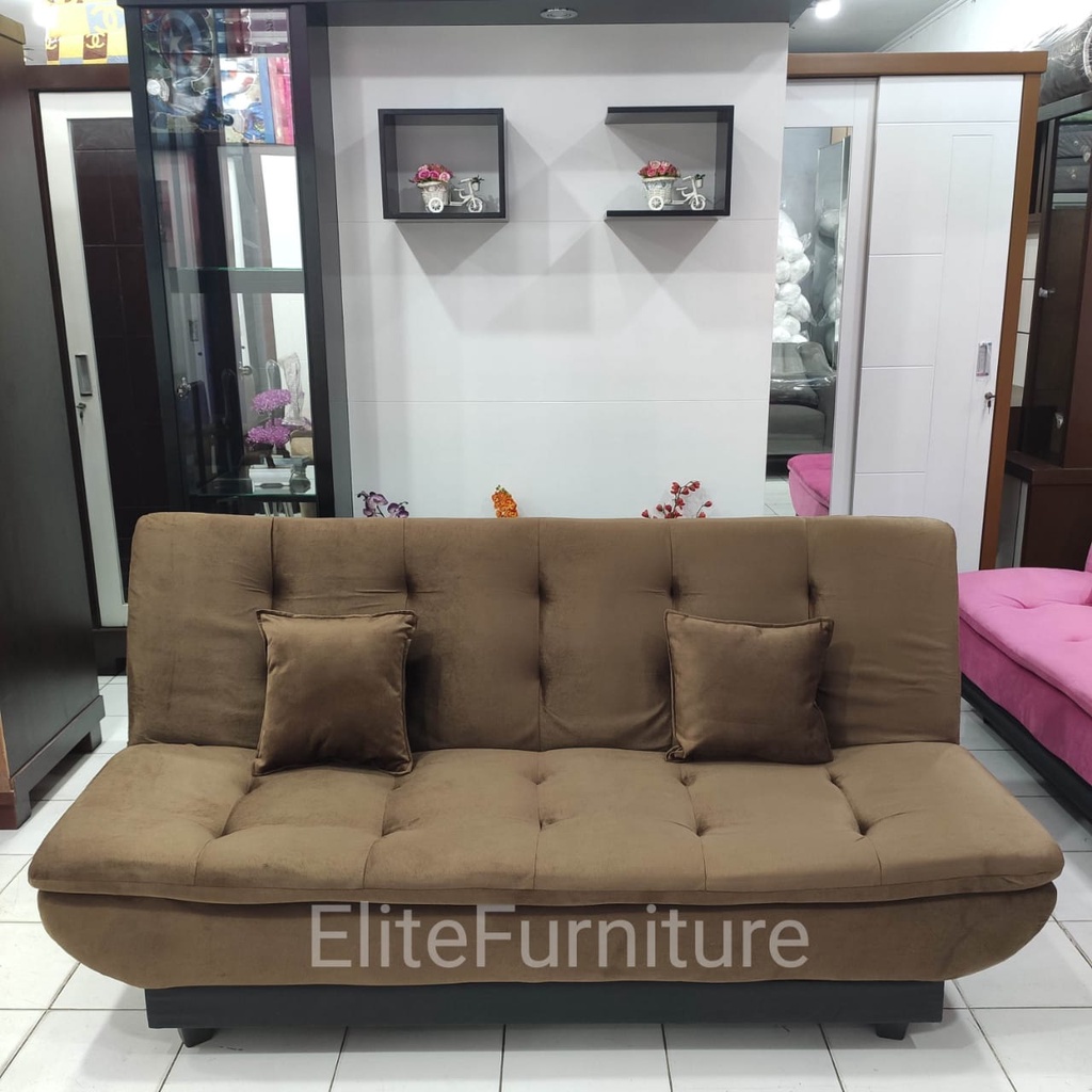 Sofabad / sofabed ruang tamu / sofabad santai sofa minimalis / sofabad kain COKLAT / Sofa Ruang Tamu