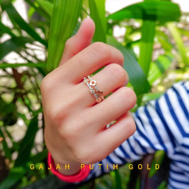 2gr Cincin Model Permata Emas Asli kodeO12015