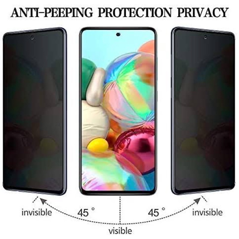 Tempered Glass Anti Spy samsung A31/A51/A71/ A72/ A73/A80/ M51/ M52/ A21S/A12/A13/A14/ Anti Gores Kaca Privacy Spy