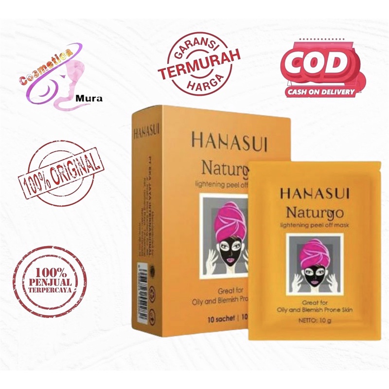 *masker wajah* ⚡️harga per sachet || hanasui naturgo black mask || hanasui peel off mask gold || hanasui gold mask