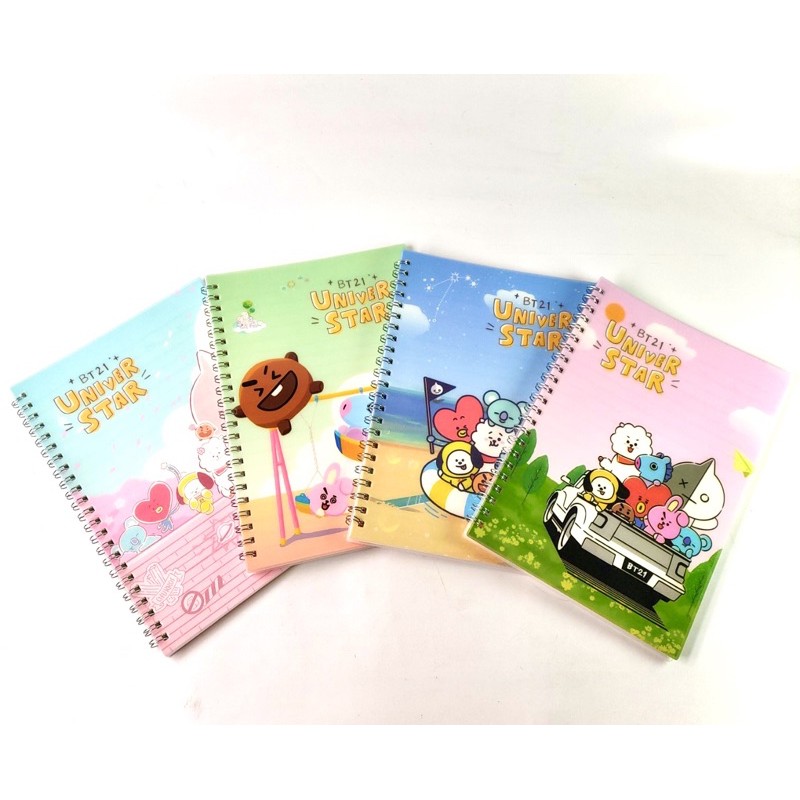 

Notebook BT21 A5 / Diary Spiral Bt21 A5 isi 43lembar / Notebook BT21 Universtar / HADIAH ANAK