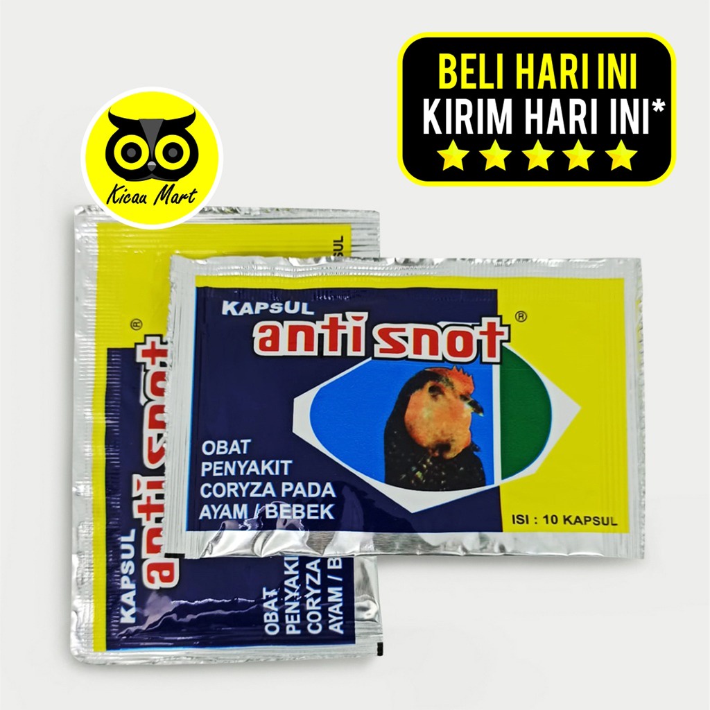 ANTI SNOT KAPSUL EKA FARMA KAPSUL OBAT AYAM BEBEK UNGGAS BURUNG PUYUH SNOT CORYZA FLU PILEK ISI 10 PIL TABLET KAPSUL ANTI SNOT AYAM ANSFM