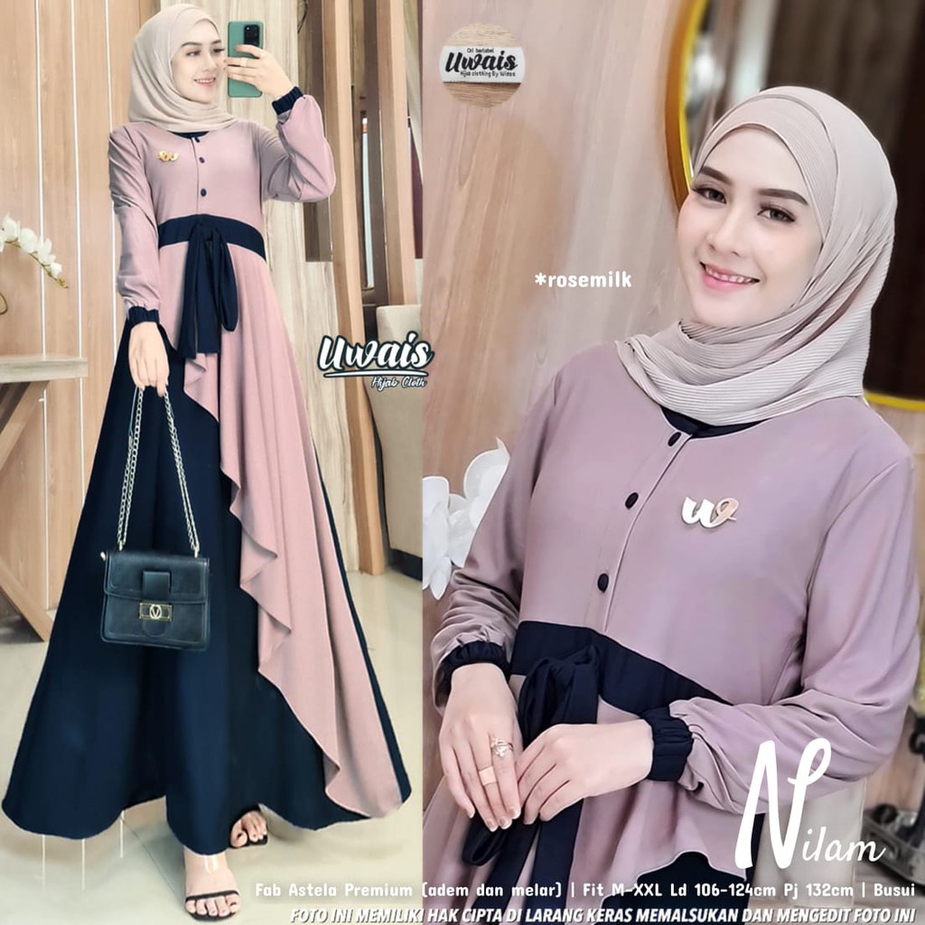 [COD] Hashiva Gamis Dewasa Busui Nilam Dress Maxy Gamis Jumbo Dress Terbaru