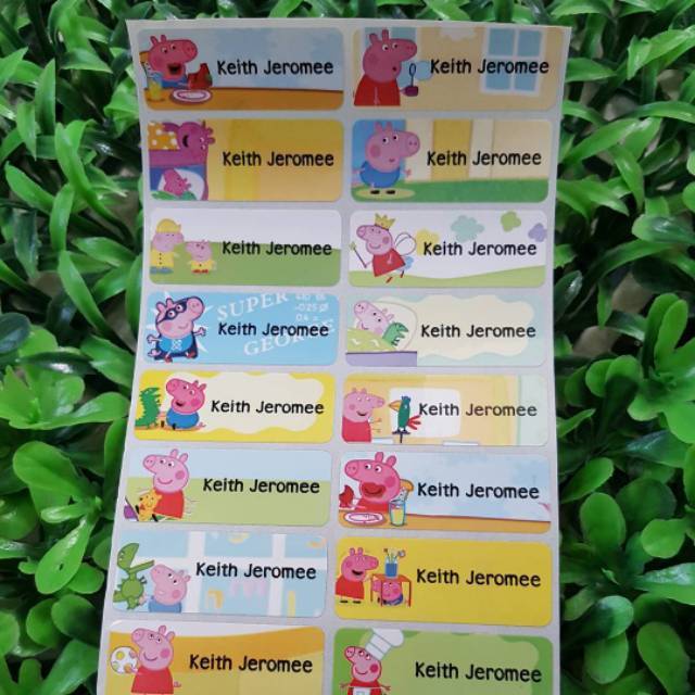 

Peppa Pig Label nama sticker label name waterproof