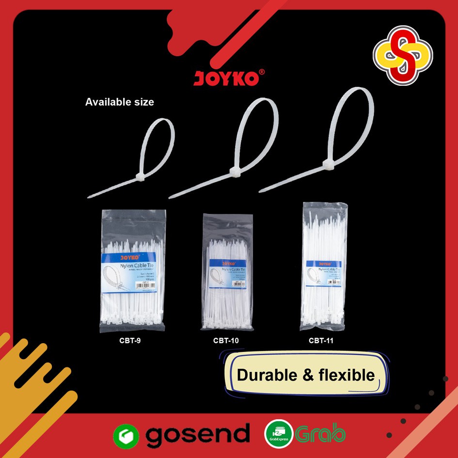 Kabel Tis / Pengikat Kabel / Cable Ties Joyko 10 cm CBT-9 Isi 100 pcs