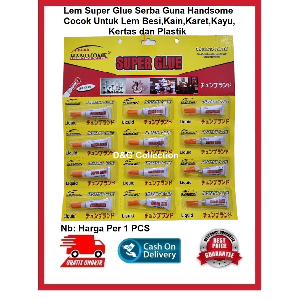 LEM POWER GLUE LEM PEREKAT SUPER GLUE HANDSOME ECERAN LEM BESI