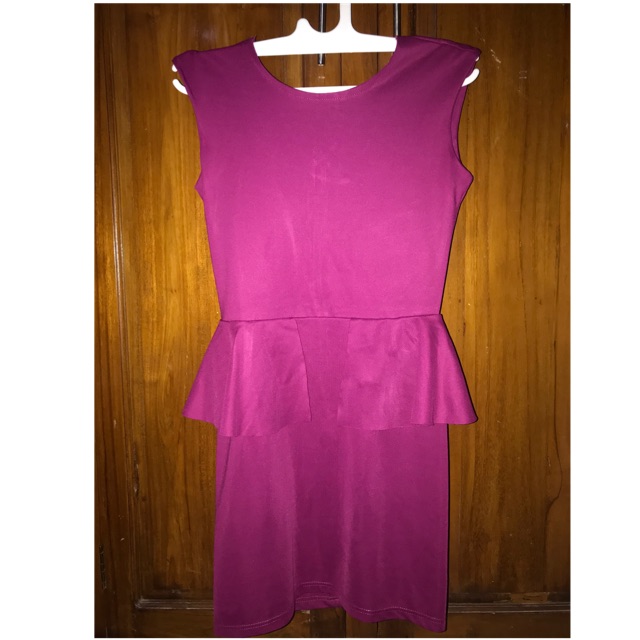 Preloved Peplum Magenta Dress