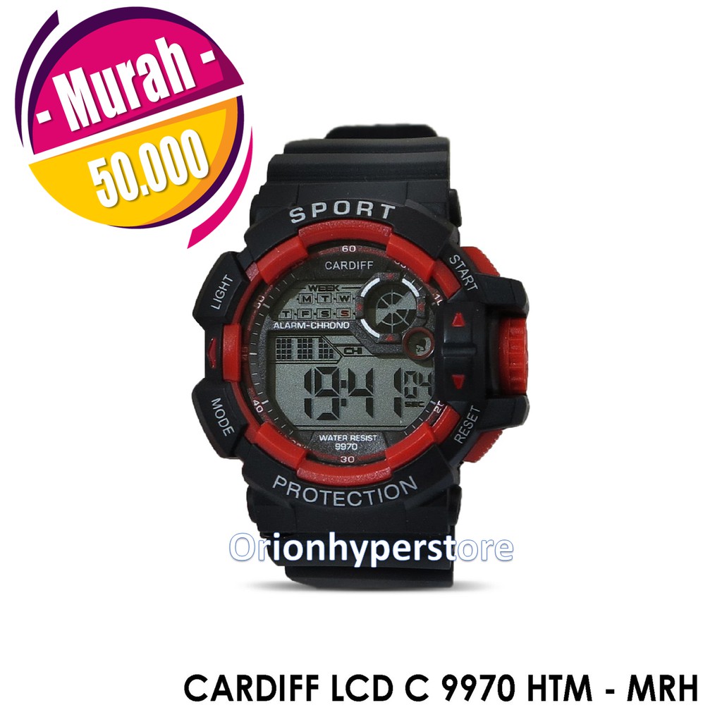 JAM TANGAN PRIA DIGITAL SPORTY ANTI AIR CARDIFF LCD C 9970