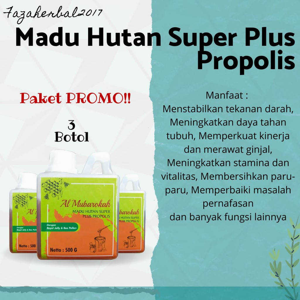 PROMO 3 Madu Hutan Kalimantan Super 500 gr Al Mubarokah