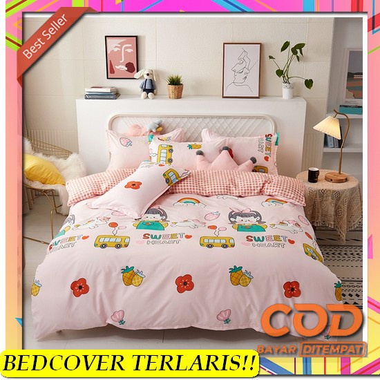 Bedcover Set Elegant Terkini | Dilengkapi Dengan Seprai Set | Tinggi K Wemarry Sprei Katun Set - Sar