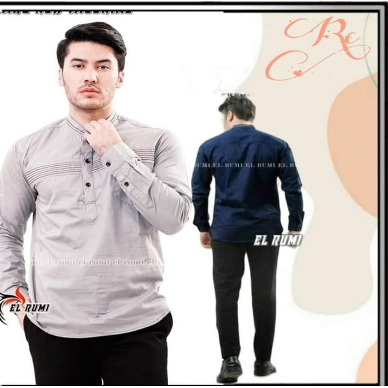 Koko kurta elrumi/kemeja koko milenial/Koko kurta premium/kurta murah/kurta lengan panjang slim.