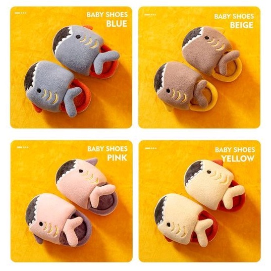 Sandal rumah anak sandal baby sandal bulu sandal shark sendal rumah baby lucu sandal rumah unisex
