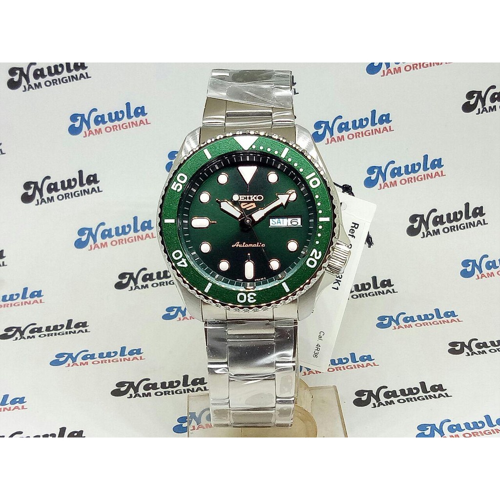 Seiko 5 Sports SRPD63K1 Automatic Green Dial - Jam Tangan Pria SRPD63