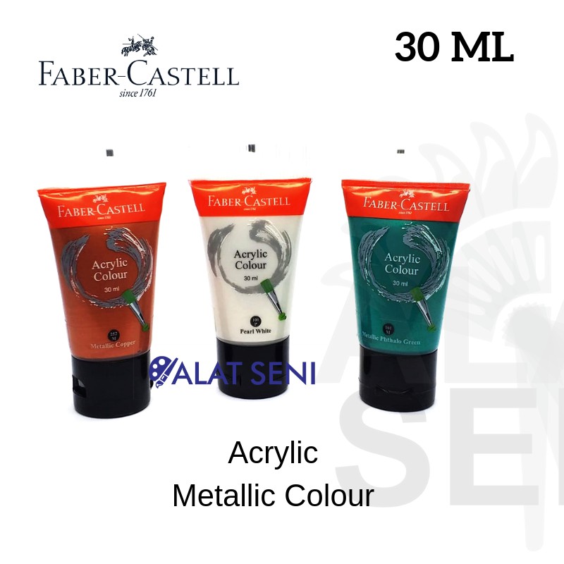 Faber Castell Acrylic Metallic Colour 30 ML Cat Akrilik Faber Castell Acrylic Metallic Colour 30 ML Cat Akrilik