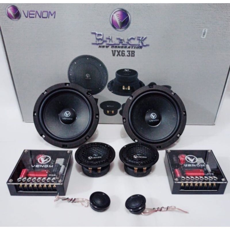 Speaker 3 Way VENOM Component Split VENOM BLACK VX 6.3B VENOM VX 6.3 B VENOM VX6.3B