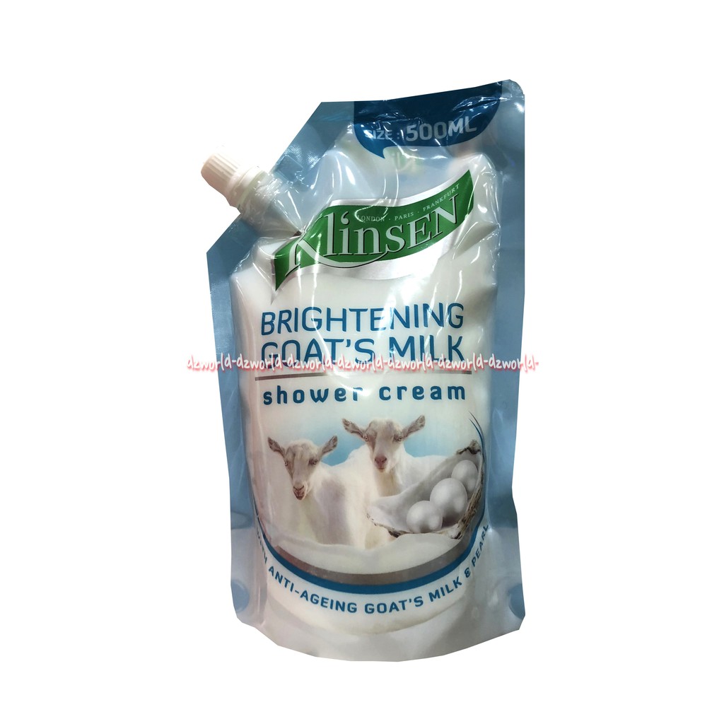 Klinsen Brightening Goat Milk Shower Cream 500ml Refill Sabun