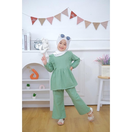 Murah SET RANA SETELAN LINEN ANAK PANJANG NEECA KIDDOS SIZE 3-5 tahun Elegan