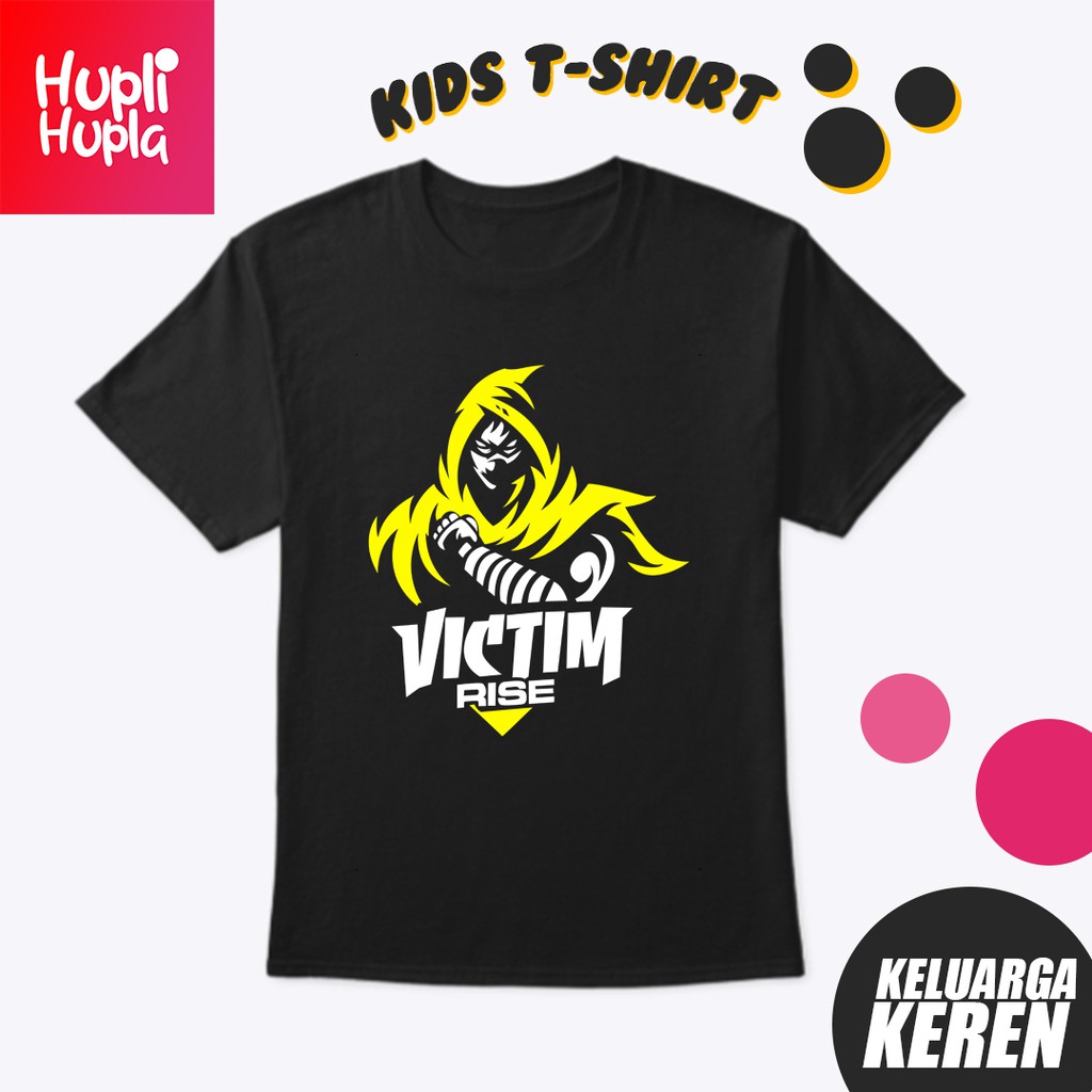 Kaos Anak Victim Rise Esport Team Bahan Distro Katun Combed