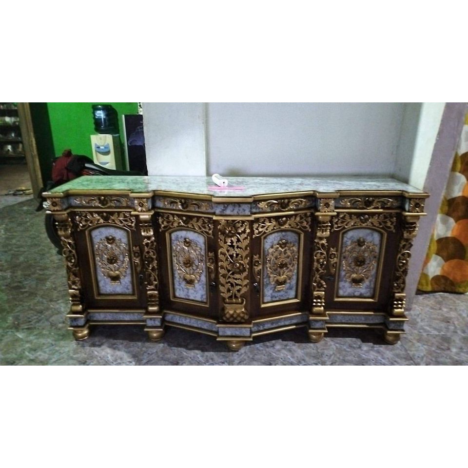 Bufet Tv Meja TV Kayu Jati Ukir Jepara Sima 200